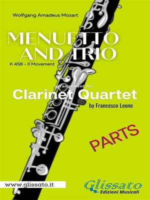 cover image of Menuetto and Trio (K.458) Clarinet Quartet (parts)